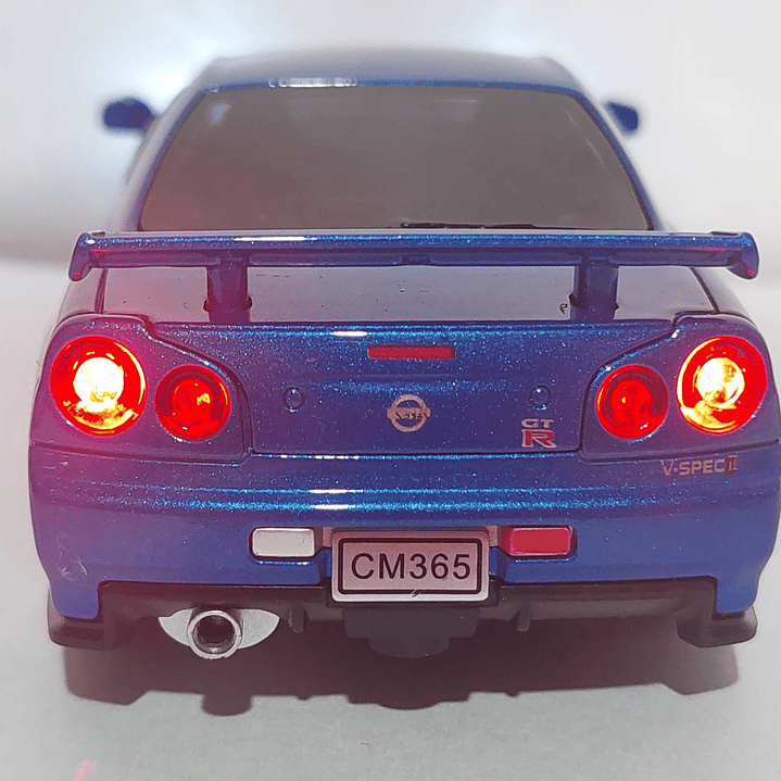 Nissan Skyline GT-R 1995 AZUL Escala 1-32 LUCES LED 3