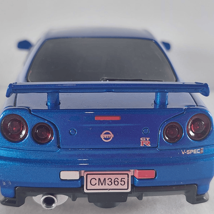 Nissan Skyline GT-R 1995 AZUL Escala 1-32 LUCES LED 4