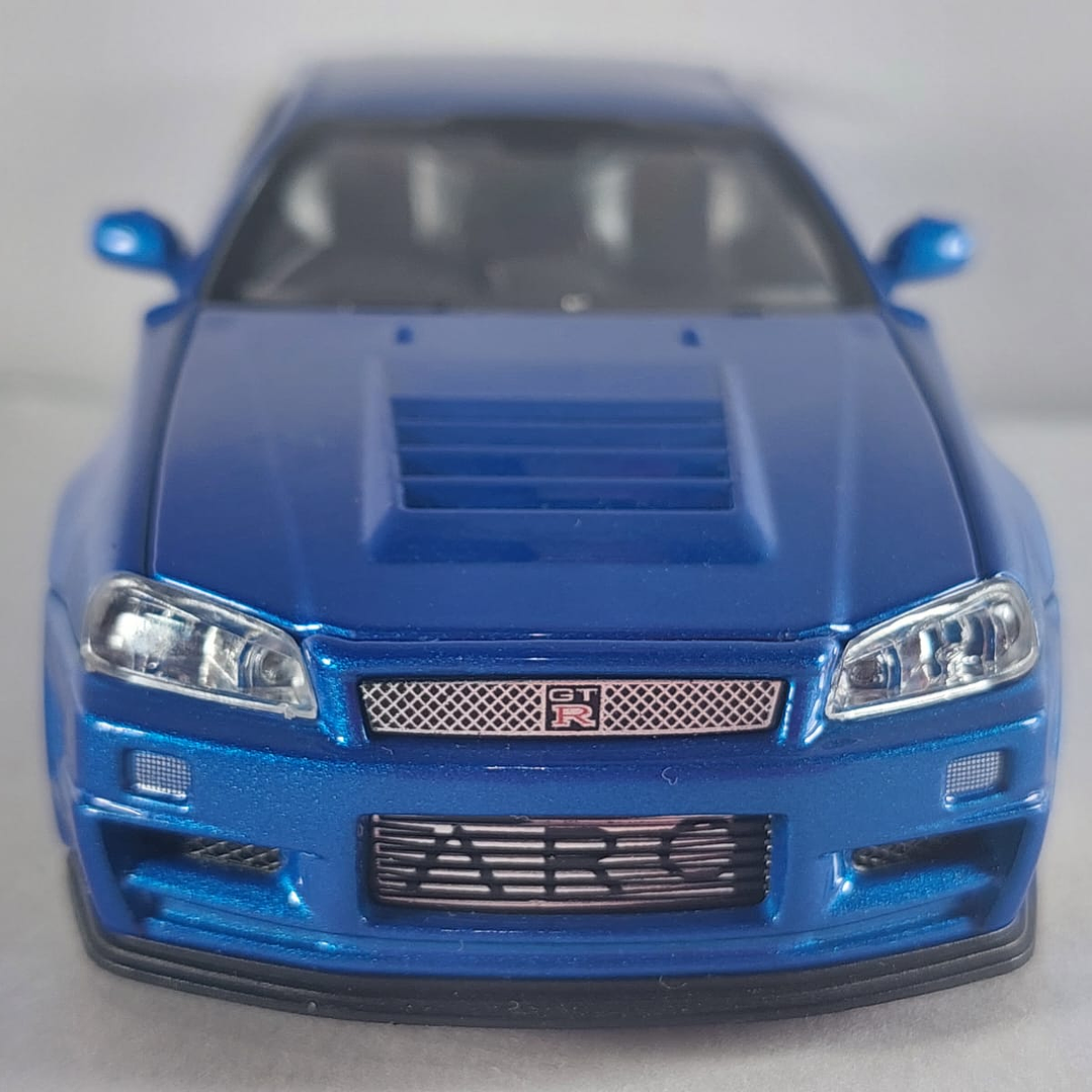 Nissan Skyline GT-R 1995 AZUL Escala 1-32 LUCES LED 6
