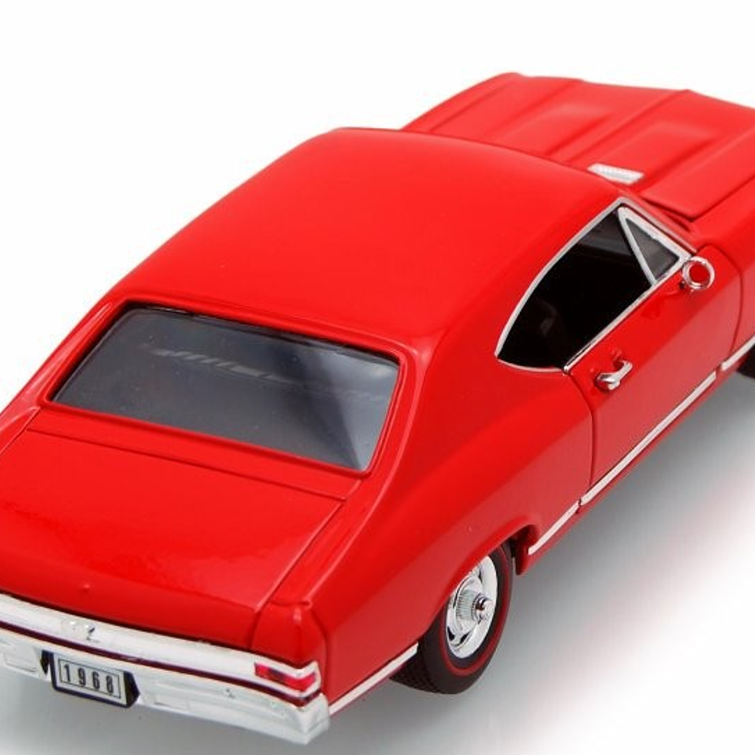 Chevrolet CHEVELLE ROJO 1968 Marca WELLY ESCALA 1/24 2