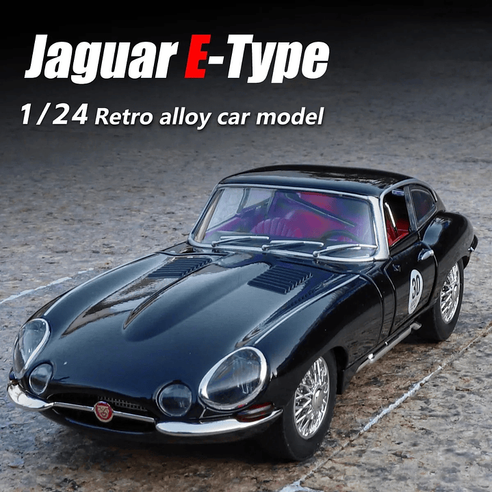 Jaguar E TYPE, NEGRO Escala 1/24 MARCA CHINA LEDS- 4