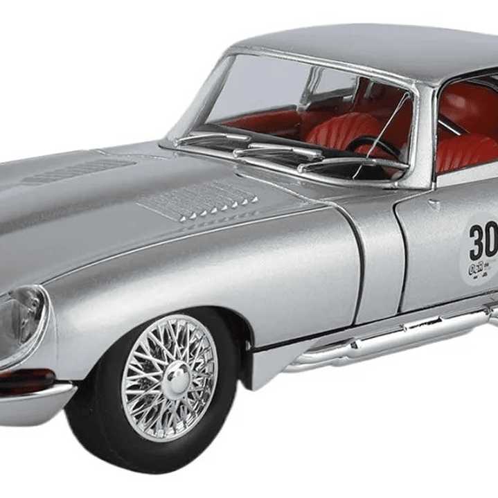 Jaguar E TYPE, PLATEADO Escala 1/24 MARCA CHINA LEDS- 1