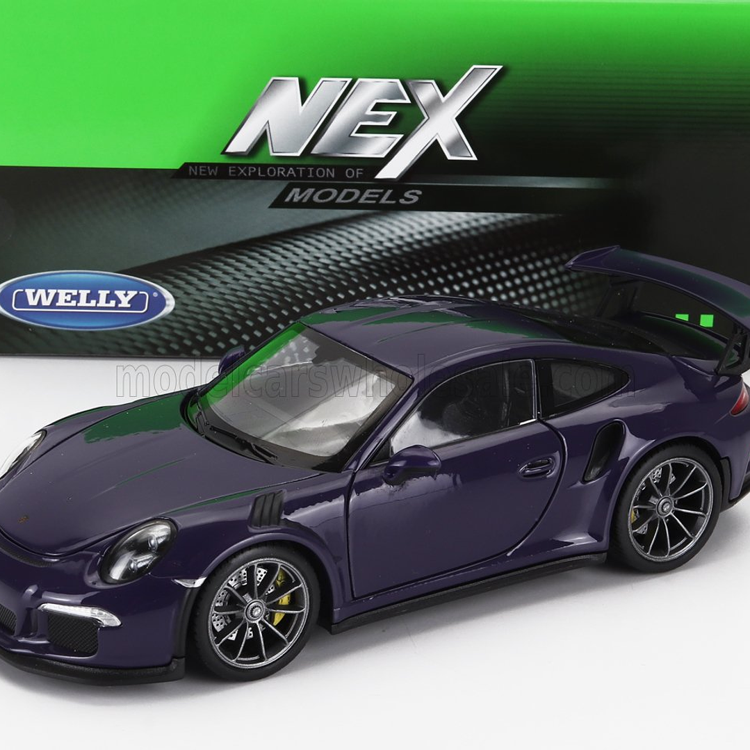 Porsche 911 gt3 RS purpura , welly, Escala 1-24 3