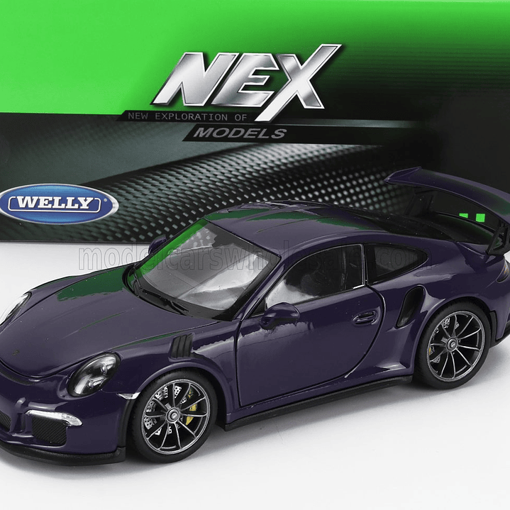 Porsche 911 gt3 RS purpura , welly, Escala 1-24 3