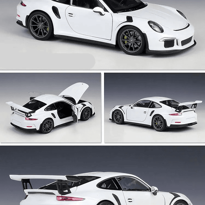 Porsche 911 gt3 RS blanco, welly, Escala 1-24 3