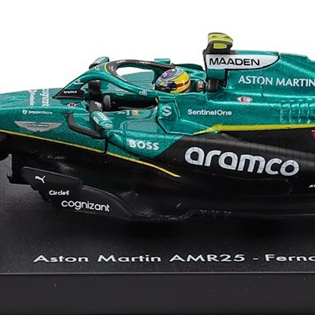 Aston Martin AMR 25, ALONSO Burago, 1-43 caja acrilica 3