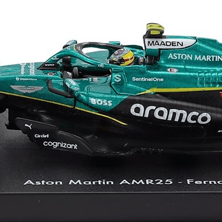 Aston Martin AMR 25, ALONSO Burago, 1-43 caja acrilica 3