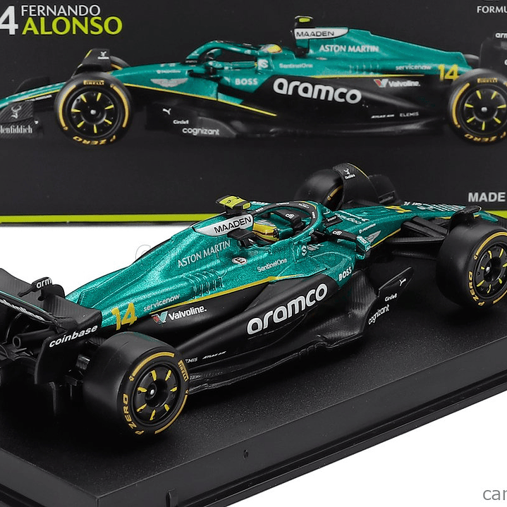 Aston Martin AMR 25, ALONSO Burago, 1-43 caja acrilica 4