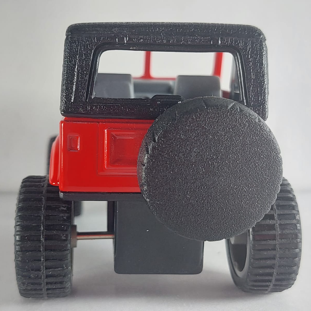 Jeep wrangler Escala 1/32, marca Sunny side ,rojo 2