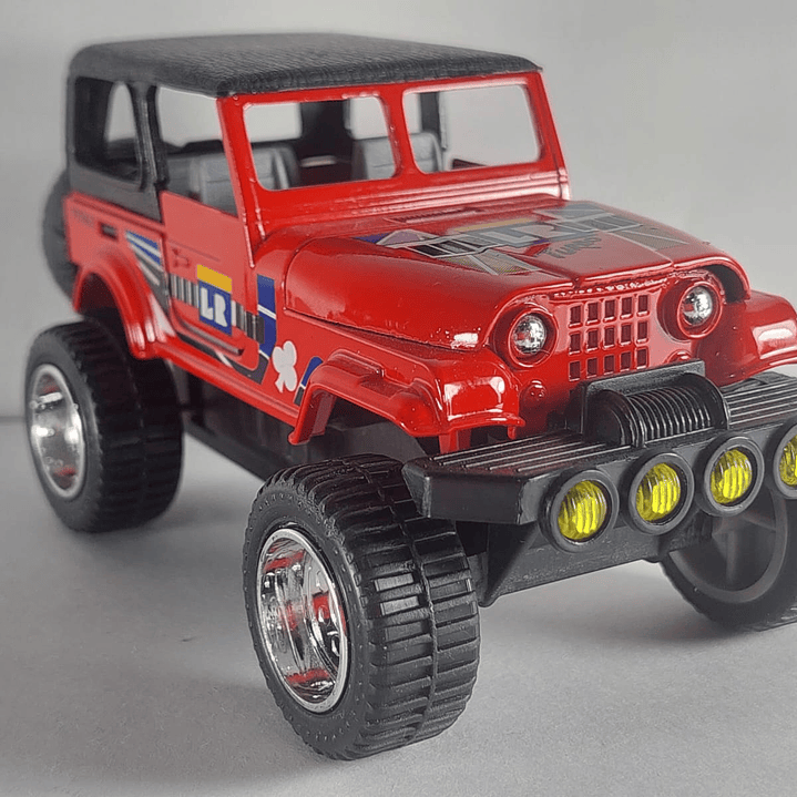 Jeep wrangler Escala 1/32, marca Sunny side ,rojo 4