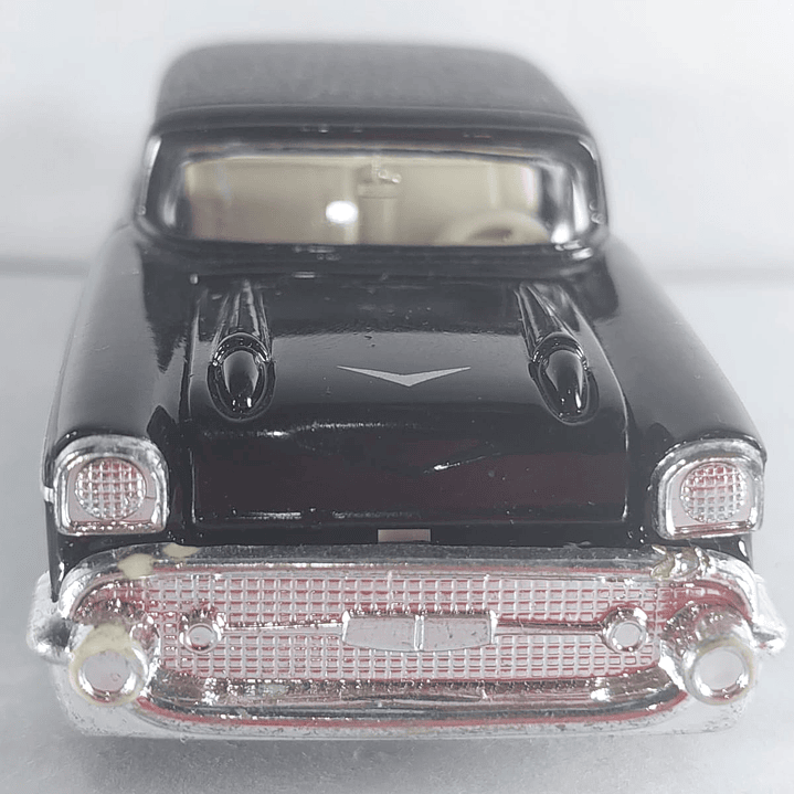 Chevrolet BELAIR 1957 NEGRO  Escala 1:36 marca welly 7