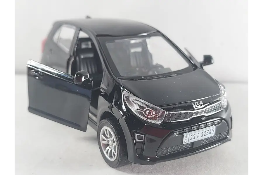 Kia Picanto NEGRO Carro A Escala 1/36 LEDS