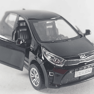 Kia Picanto NEGRO Carro A Escala 1/36 LEDS
