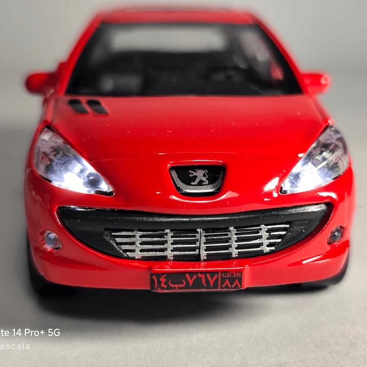 PEUGEOT 207, Escala 1:36, Marca china ROJO 7