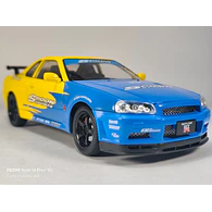 Nissan Skyline Gtr  ESCALA 1:24 MARCA JINLIFANG, AMARILLO 