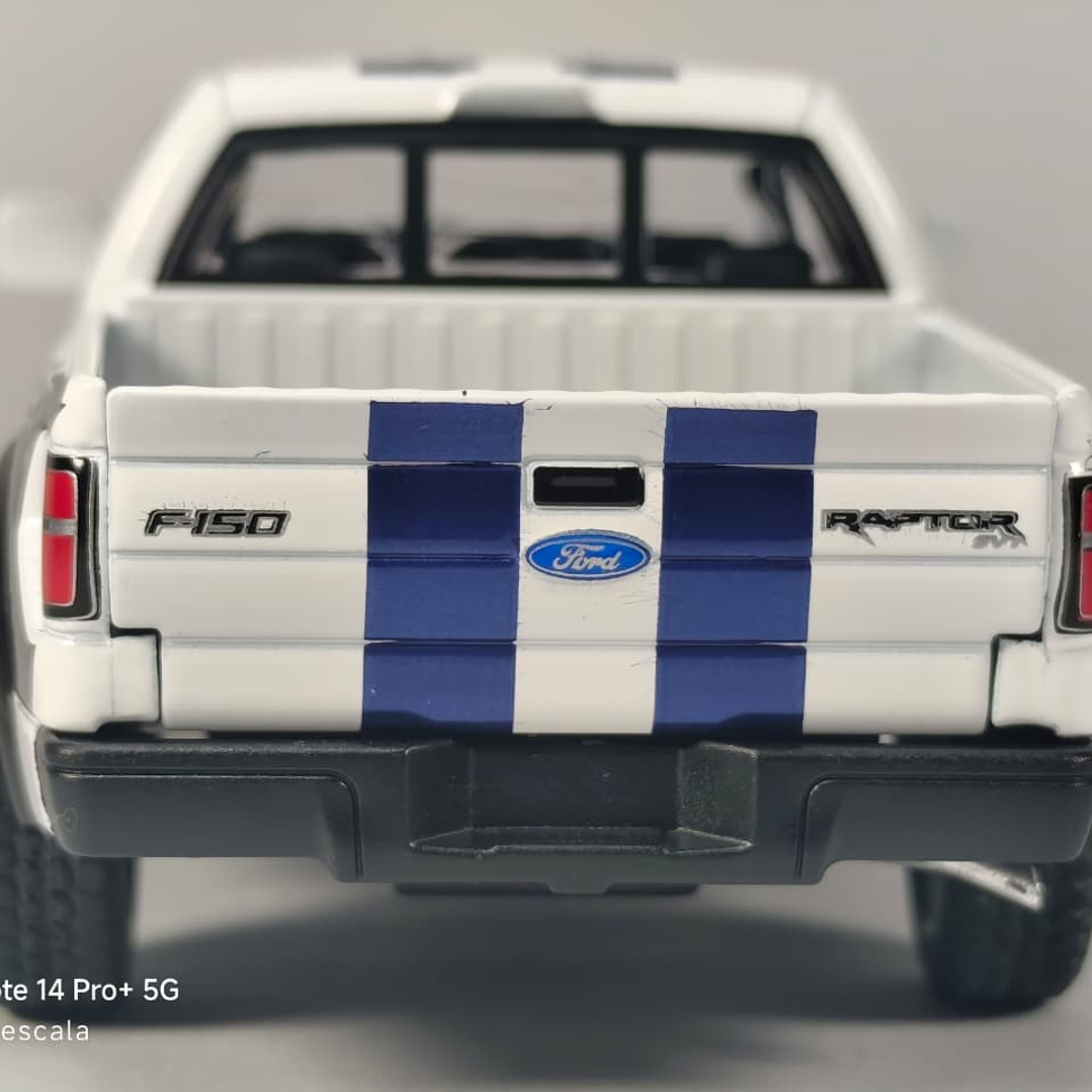 Ford F-150 Raptor 2013 blanca, Kinsmart, Escala 1-36 5