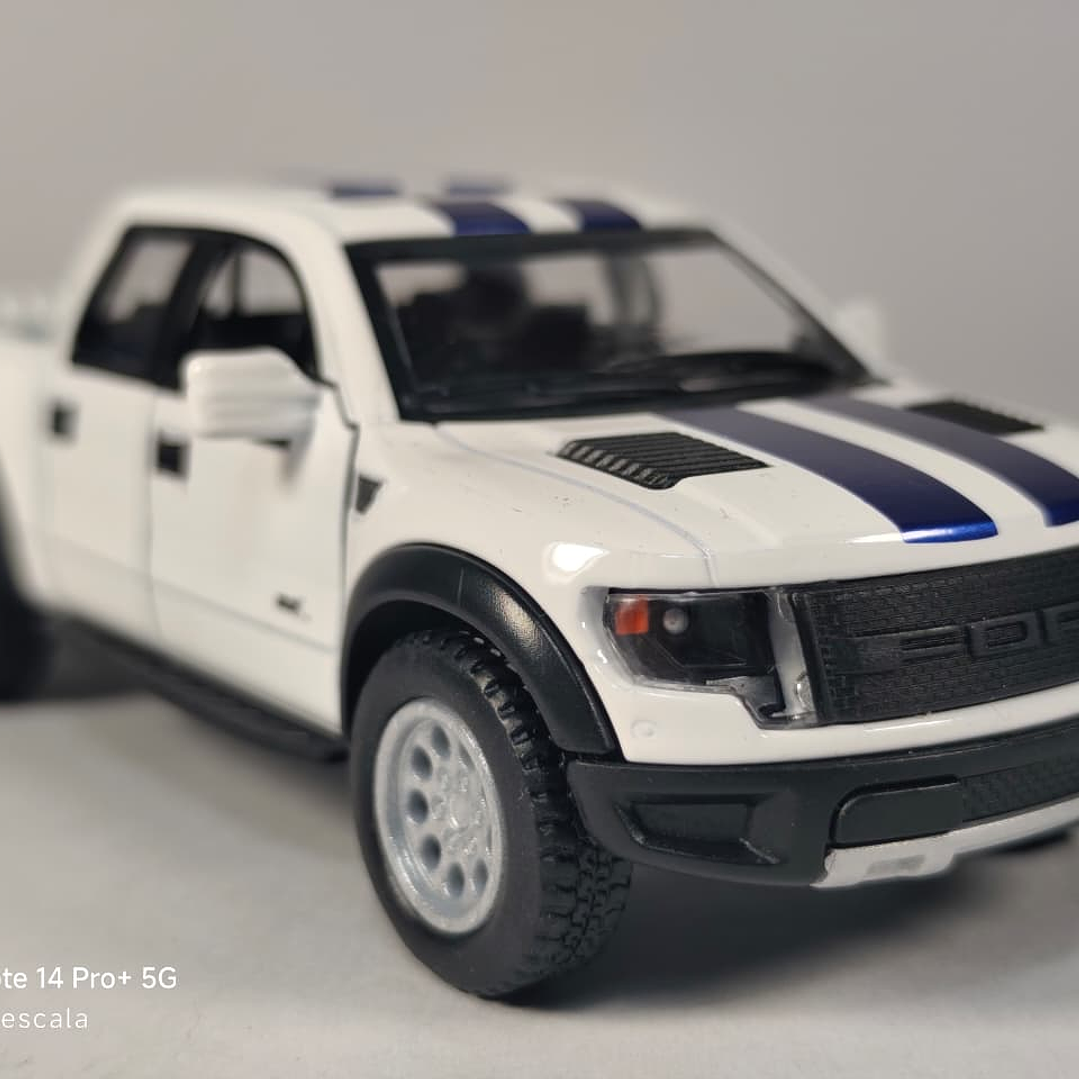 Ford F-150 Raptor 2013 blanca, Kinsmart, Escala 1-36 1