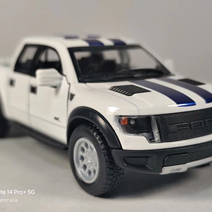 Ford F-150 Raptor 2013 blanca, Kinsmart, Escala 1-36