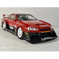 Nissan Skyline Gtr LKWB ESCALA 1:24 MARCA JINLIFANG, ROJO