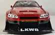 Nissan Skyline Gtr LKWB ESCALA 1:24 MARCA JINLIFANG, ROJO