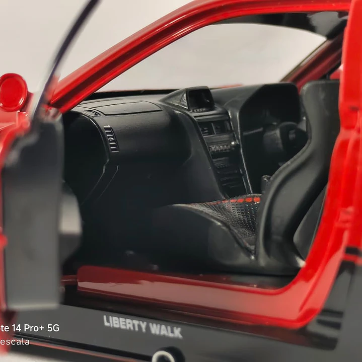 Nissan Skyline Gtr LKWB ESCALA 1:24 MARCA JINLIFANG, ROJO 7