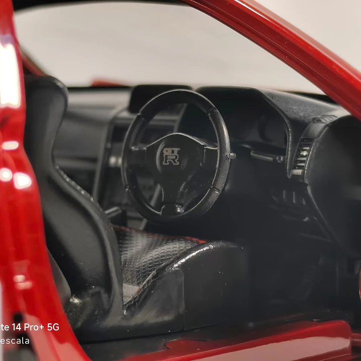 Nissan Skyline Gtr LKWB ESCALA 1:24 MARCA JINLIFANG, ROJO 8