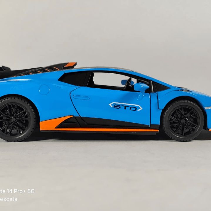 Lamborghini Huracán  AZUL ESCALA 1/24 Marca Jinglifang Luces Led- 4