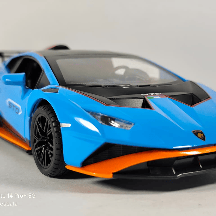 Lamborghini Huracán  AZUL ESCALA 1/24 Marca Jinglifang Luces Led- 7