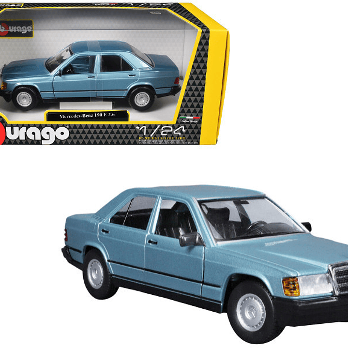 Mercedes Benz 190 E  Burago, Escala 1-24 AZUL 4