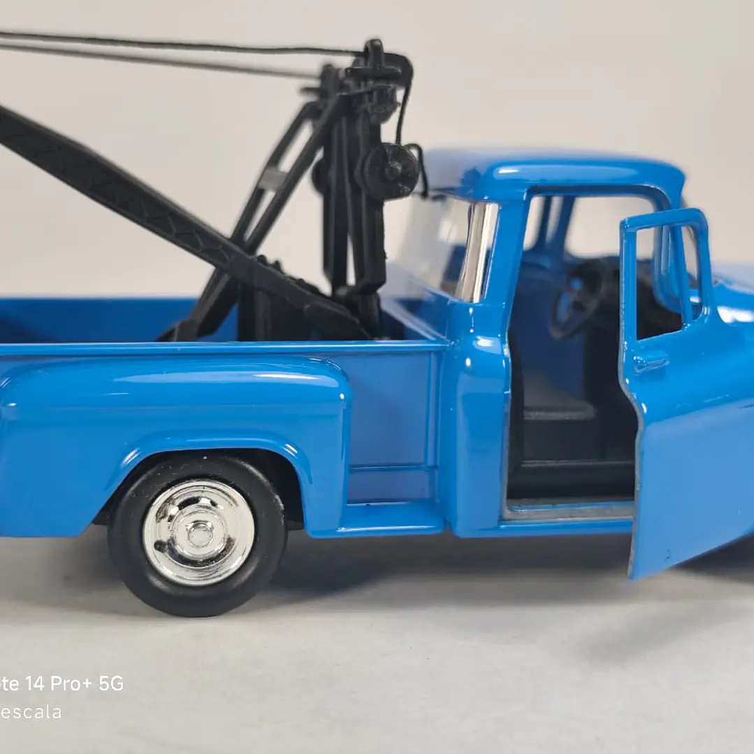 Grua Chevrolet Stepside Tow Truck 1955 Azul Carro A Escala Marca Welly 2