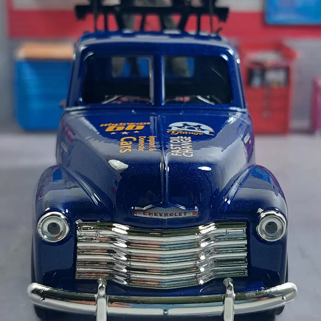Grua Chevrolet 3100 Azul 1953 Escala 1/36 Marca Welly 2
