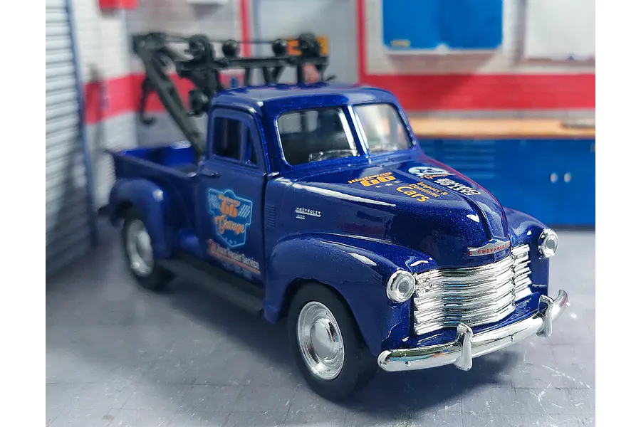 Grua Chevrolet 3100 Azul 1953 Escala 1/36 Marca Welly