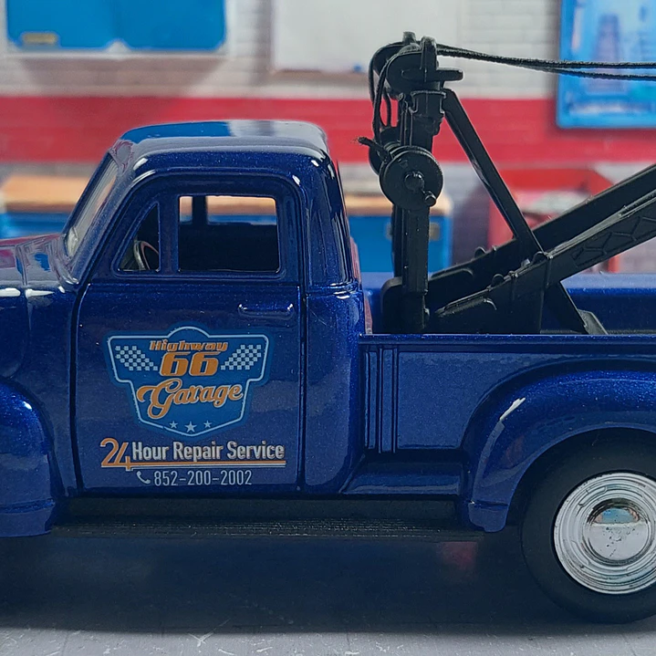 Grua Chevrolet 3100 Azul 1953 Escala 1/36 Marca Welly 3