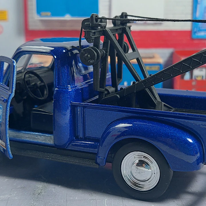 Grua Chevrolet 3100 Azul 1953 Escala 1/36 Marca Welly 6