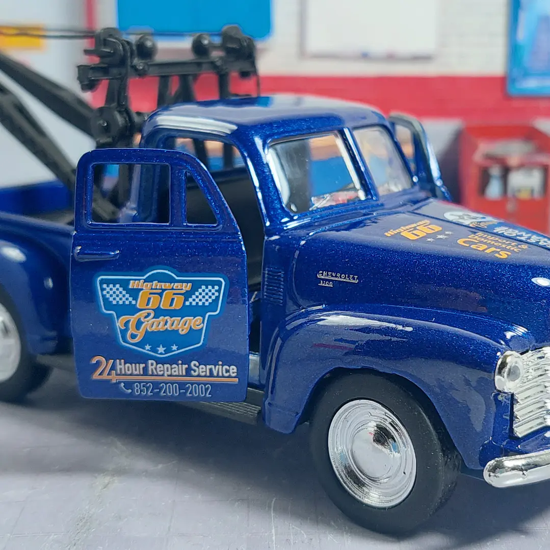 Grua Chevrolet 3100 Azul 1953 Escala 1/36 Marca Welly 7