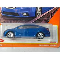  Nissan Sentra 2016 azul 1-64 Matchbox