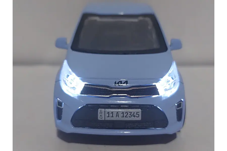 Kia Picanto AZUL Escala 1/36 Marca china luces LED