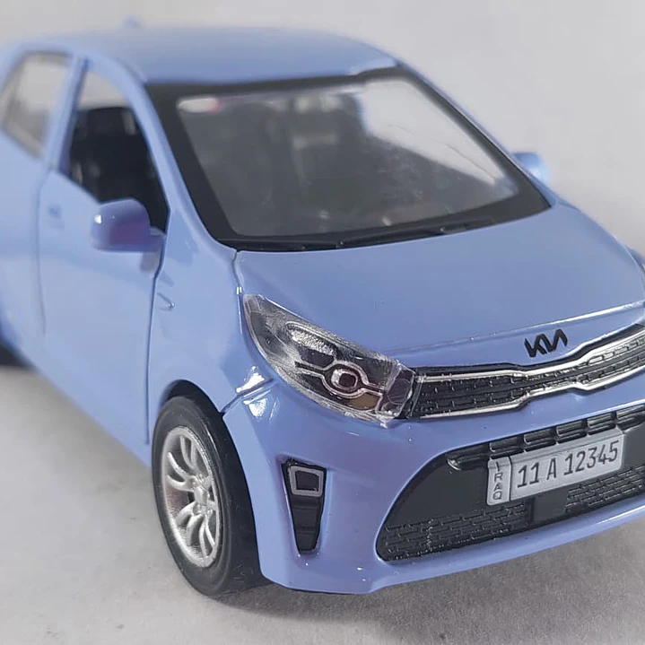 Kia Picanto AZUL Escala 1/36 Marca china luces LED 7