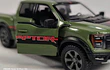 Ford F-150 Raptor 2022, Verde Kinsmart, Escala 1-36