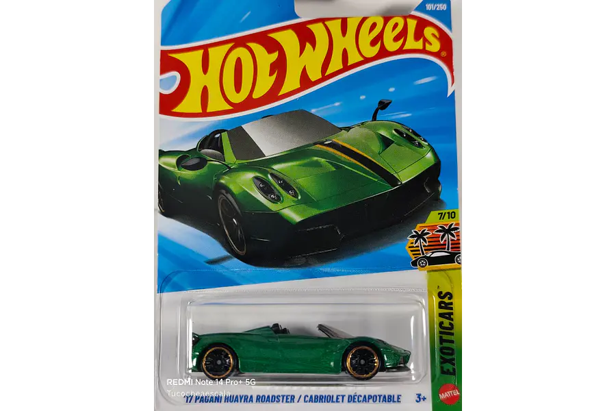 Pagani Huayra Roadster VERDE Hot Wheels, Escala 1-64
