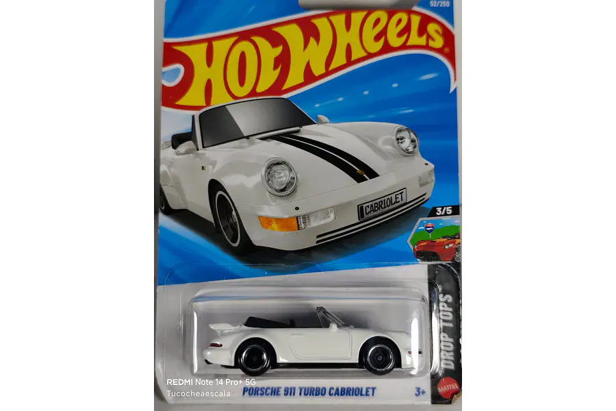 Porsche 911 Turbo Cabriolet, Hot Wheels, Escala 1-64
