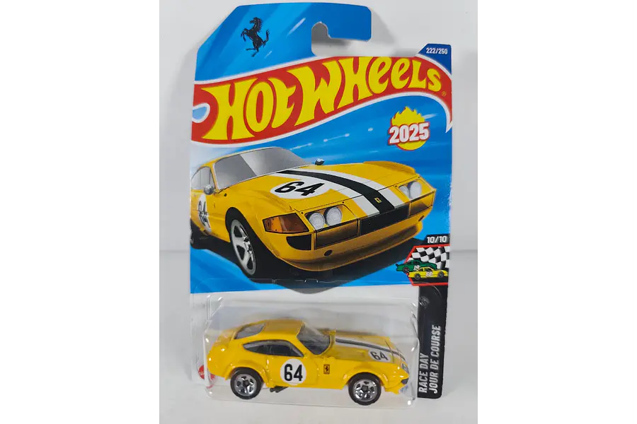 FERRARI 365 GTB4 AMARILLO Hot Wheels, Escala 1-64