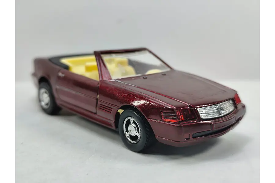 Mercedes Benz 500 sl, Escala 1:36, marca sunny side vino tinto