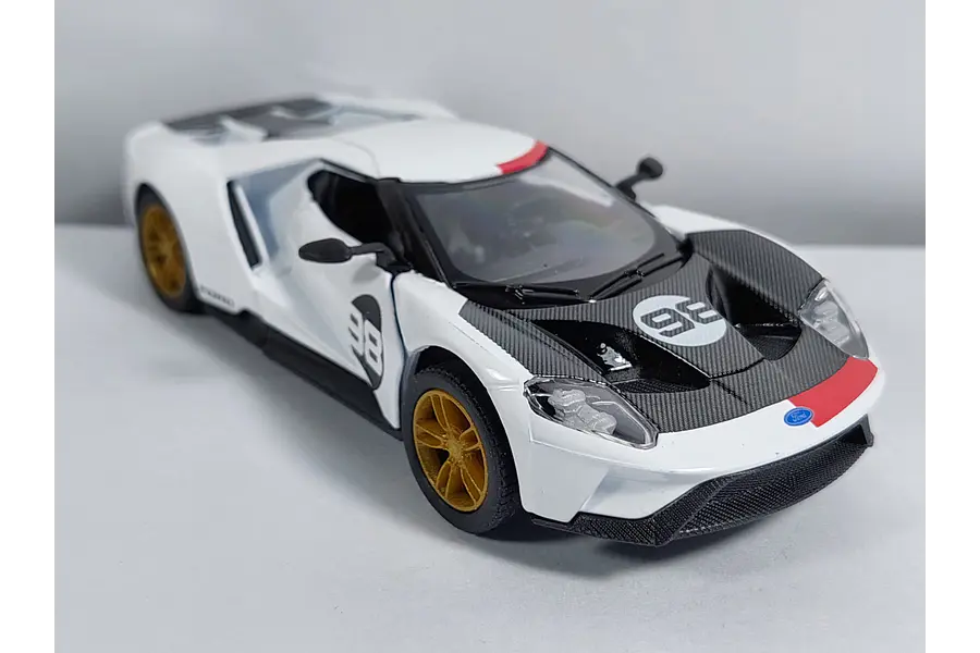 FORD GT 2017 heritage Blanco KINSMART ﻿Escala 1/36