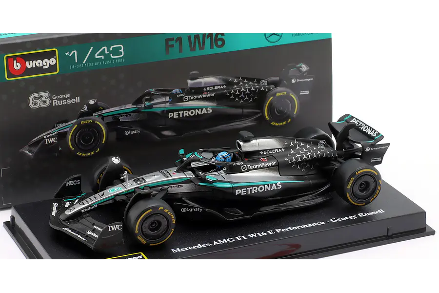 F1 Mercedes Amg w 16 Rusell Bburago 1:43