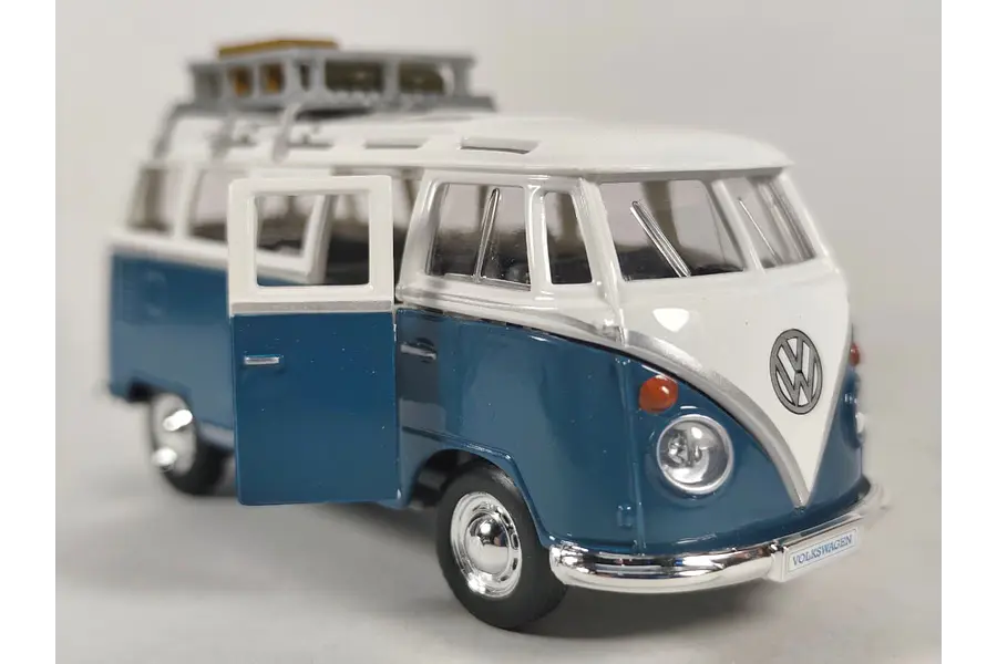 volkswagen samba azul escala 1/43 marca maisto