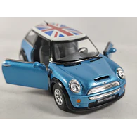 Mini Cooper S con bandera Kinsmart, Escala 1-28