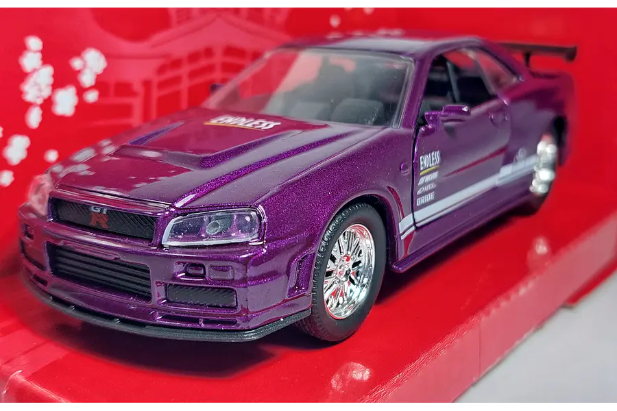 Nissan GT R BNR34 Skyline 2002 ESCALA 1/32 ,MARCA JADA