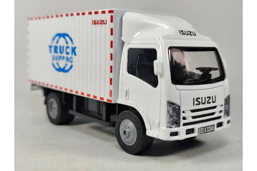 ISUZU NPR CAMION BLANCO ESCALA 1-50 MARCA CHINA LUCES LED