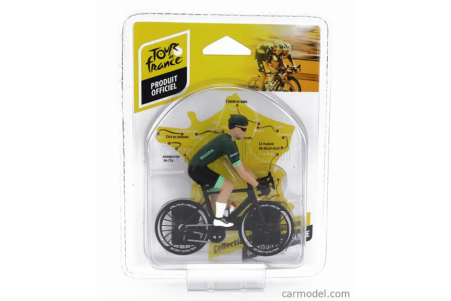 BICICLETA CAMISETA VERDE TOUR DE FRANCIA ,  1/18 , SOLIDO
